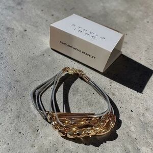 Studio 1886 Avon Cord and chain Gold tone and grey cord Bracelet